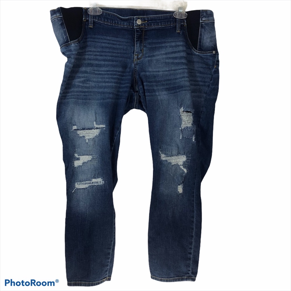 Liz Lange Maternity Distressed‎ Ankle Skinny Jeans